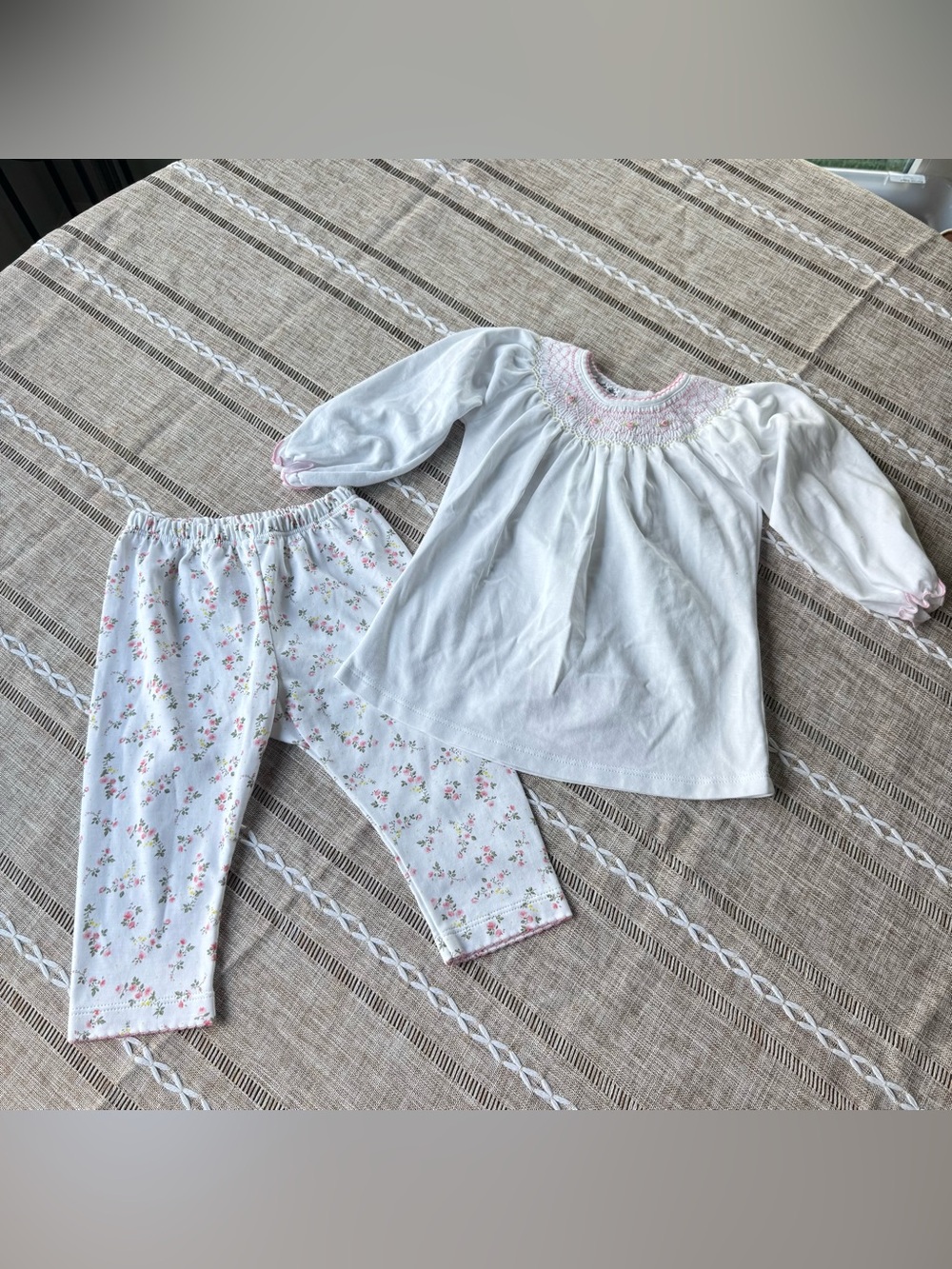 Magnolia Baby Smocked Pima Cotton Floral Leggings Set 24M Long